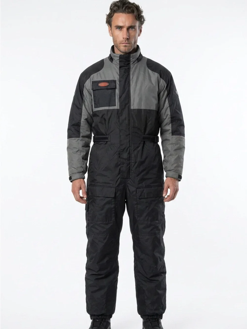 Firstgear Hypertex Motorcycle Riding Suit One Piece Coveralls Black‎ Gray Mens L
